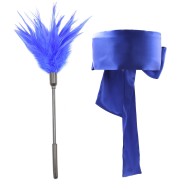 סט נוצת דגדוג וכיסוי עיניים סאטן | BLUE DESIRE SET