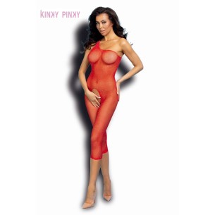 אוברול רשת אדום פתוח | Crotchless Red Bodystocking