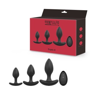 סט TRIPLE X – שלישיית פלאגים אנאליים עם שלט