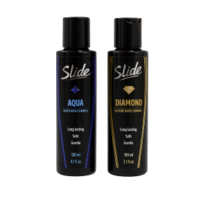 סט זוגי: ג'ל סיכוך על בסיס מים + סיליקון | Slide Aqua & Diamond